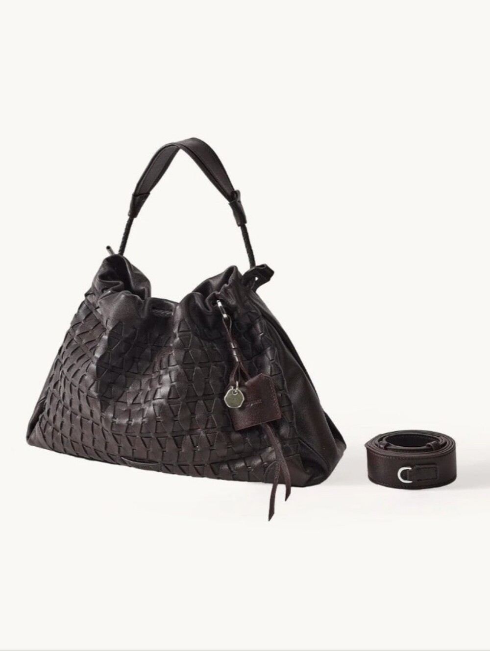 Songmont Lattice Gather Bag In Ebony